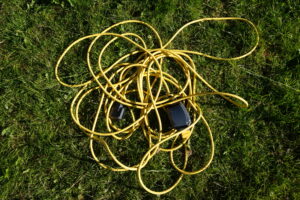 Yellow outdoor extension lead
