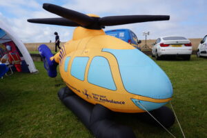 inflatable helicopter yellow morecambe