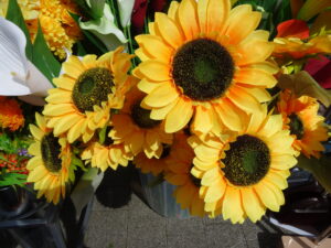 plastic fake sunflowers Picarma Yellow
